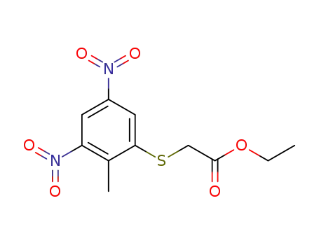 Molecular Structure of 367925-03-9 ((2-methyl-3,5-dinitro-phenylsulfanyl)-acetic acid ethyl ester)