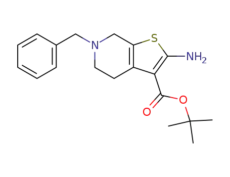 Molecular Structure of 872530-68-2 (tert-butyl 2-amino-6-benzyl-4,5,6,7-tetrahydrothieno[2,3-c]pyridine-3-carboxylate)