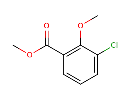 Molecular Structure of 92992-36-4 (Benzoic acid, 3-chloro-2-methoxy-, methyl ester)