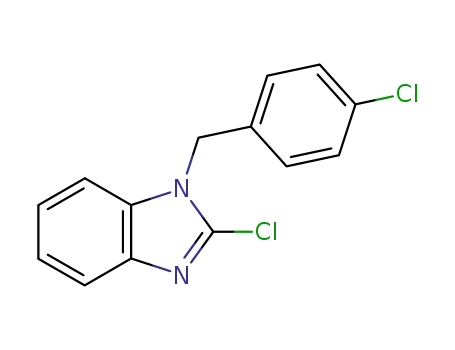 Molecular Structure of 131705-80-1 (1H-Benzimidazole, 2-chloro-1-[(4-chlorophenyl)methyl]-)