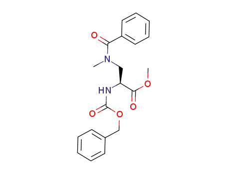 Molecular Structure of 845908-07-8 (L-Alanine, 3-(benzoylmethylamino)-N-[(phenylmethoxy)carbonyl]-, methyl
ester)