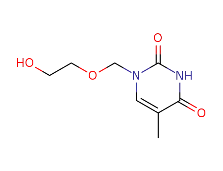 Molecular Structure of 68724-11-8 (1-(2-Hydroxyethoxy)methyl-5-methyluracil)