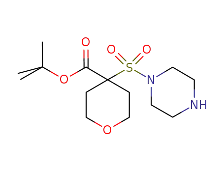 Molecular Structure of 622387-56-8 (tert-butyl 4-(piperazinylsulfonyl)-perhydro-2H-pyran-4-carboxylate)