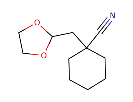 Molecular Structure of 1001024-20-9 (1-(1,3-dioxolan-2-ylmethyl)cyclohexanecarbonitrile)