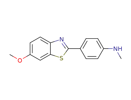 Molecular Structure of 401813-34-1 (Benzenamine, 4-(6-methoxy-2-benzothiazolyl)-N-methyl-)