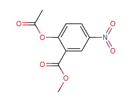 Molecular Structure of 61294-22-2 (Benzoic acid, 2-(acetyloxy)-5-nitro-, methyl ester)
