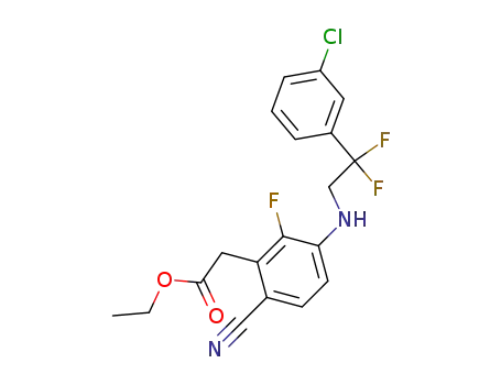 {3-[2-(3-chlorophenyl)-2,2-difluoroethylamino]-6-cyano-2-fluorophenyl}acetic acid ethyl ester