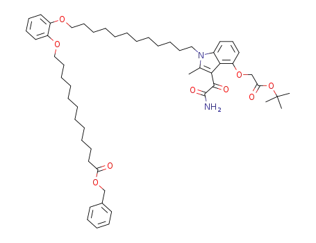 12-{2-[12-(3-Aminooxalyl-4-tert-butoxycarbonylmethoxy-2-methyl-indol-1-yl)-dodecyloxy]-phenoxy}-dodecanoic acid benzyl ester