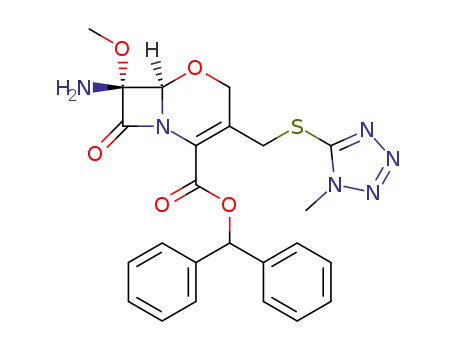 Molecular Structure of 66510-99-4 ((6β)-3-(1-Methyl-1H-tetrazole-5-ylthiomethyl)-7α-amino-7-methoxy-8-oxo-5-oxa-1-azabicyclo[4.2.0]octa-2-ene-2-carboxylic acid benzhydryl ester)