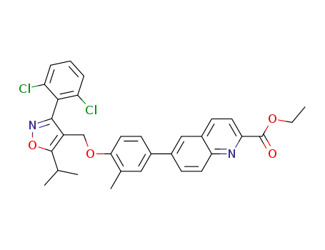 ethyl 6-[4-({[3-(2,6-dichlorophenyl)-5-(1-methylethyl)-4-isoxazolyl]methyl}oxy)-3-methylphenyl]-2-quinolinecarboxylate