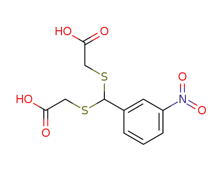 Molecular Structure of 34939-21-4 (2,2'-((3-nitrophenyl)methylene)bis(sulfanediyl)diacetic acid)
