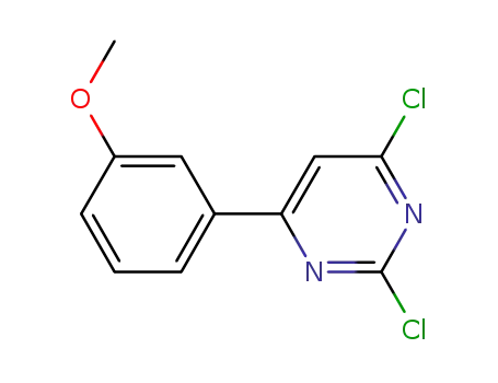 Molecular Structure of 850250-73-6 (Pyrimidine, 2,4-dichloro-6-(3-methoxyphenyl)-)