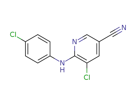 Molecular Structure of 951771-53-2 (5-chloro-6-(4-chlorophenylamino)nicotinonitrile)