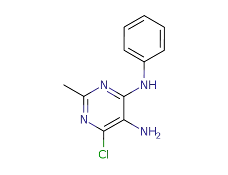 Molecular Structure of 129006-34-4 (6-chloro-2-methyl-N<sub>4</sub>-phenylpyrimidine-4,5-diamine)