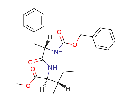 Molecular Structure of 4474-95-7 (L-Isoleucine, N-[N-[(phenylmethoxy)carbonyl]-L-phenylalanyl]-, methyl
ester)