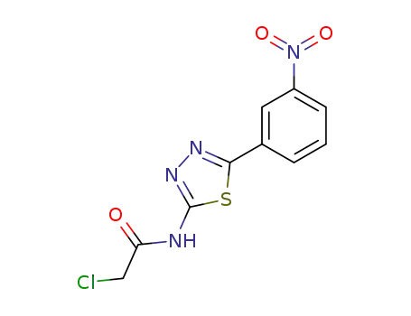 Molecular Structure of 113808-40-5 (Acetamide, 2-chloro-N-[5-(3-nitrophenyl)-1,3,4-thiadiazol-2-yl]-)