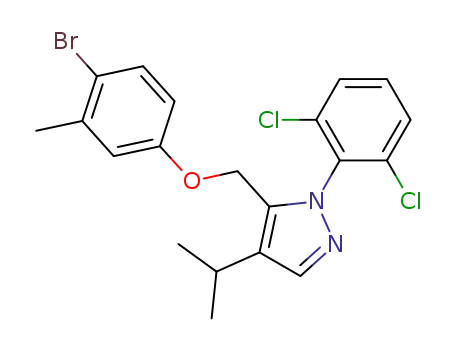 Molecular Structure of 959631-55-1 (5-(4-bromo-3-methyl-phenoxymethyl)-1-(2,6-dichloro-phenyl)-4-isopropyl-1H-pyrazole)