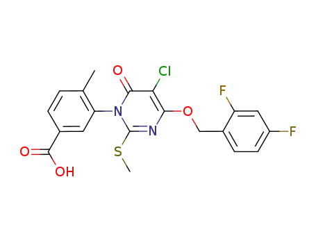3-[5-chloro-4-(2,4-difluoro-benzyloxy)-2-methylsulfanyl-6-oxo-6H-pyrimidin-1-yl]-4-methyl-benzoic acid