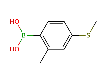 Molecular Structure of 444722-03-6 (2-Methyl-4-methylthiophenylboronic acid)