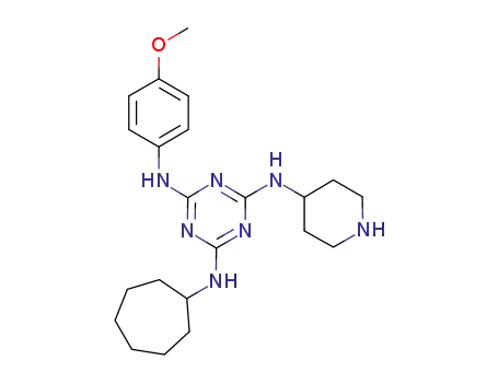 1,3,5-Triazine-2,4,6-triamine,
N-cycloheptyl-N'-(4-methoxyphenyl)-N''-4-piperidinyl-