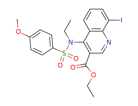 4-[ethyl-(4-methoxy-benzenesulfonyl)-amino]-8-iodo-quinoline-3-carboxylic acid ethyl ester