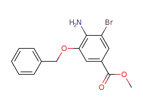 Molecular Structure of 881909-58-6 (Methyl 4-amino-3-(benzyloxy)-5-bromobenzenecarboxylate)