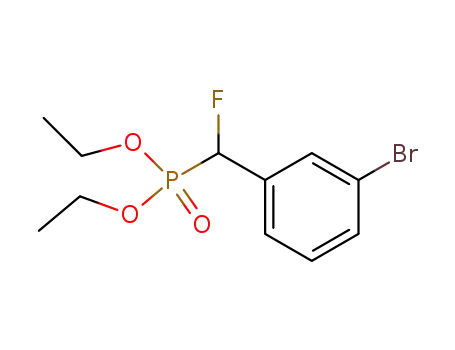 Molecular Structure of 763141-59-9 (diethyl [(3-bromophenyl)(fluoro)methyl]phosphonate)