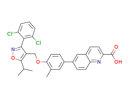 6-[4-({[3-(2,6-dichlorophenyl)-5-(1-methylethyl)-4-isoxazolyl]methyl}oxy)-3-methylphenyl]-2-quinolinecarboxylic acid
