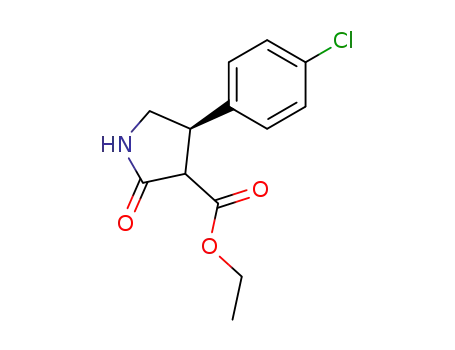 Molecular Structure of 834917-63-4 (3-Pyrrolidinecarboxylic acid, 4-(4-chlorophenyl)-2-oxo-, ethyl ester,
(4R)-)