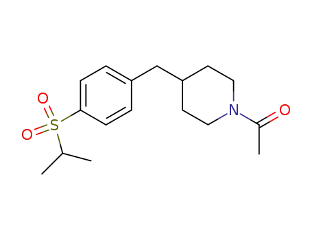 Molecular Structure of 333987-99-8 (Piperidine, 1-acetyl-4-[[4-[(1-methylethyl)sulfonyl]phenyl]methyl]-)
