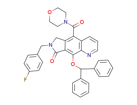 9-benzhydryloxy-7-(4-fluoro-benzyl)-5-(morpholine-4-carbonyl)-6,7-dihydro-pyrrolo[3,4-<i>g</i>]quinolin-8-one