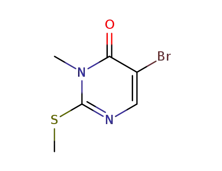 Molecular Structure of 81560-06-7 (4(3H)-Pyrimidinone, 5-bromo-3-methyl-2-(methylthio)-)