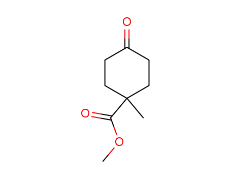 Molecular Structure of 37480-41-4 (Cyclohexanecarboxylic acid, 1-methyl-4-oxo-, methyl ester)