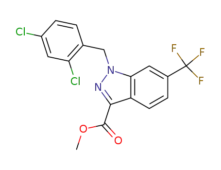 1H-Indazole-3-carboxylic acid,
1-[(2,4-dichlorophenyl)methyl]-6-(trifluoromethyl)-, methyl ester