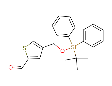 Molecular Structure of 223254-19-1 (2-Thiophenecarboxaldehyde,
4-[[[(1,1-dimethylethyl)diphenylsilyl]oxy]methyl]-)