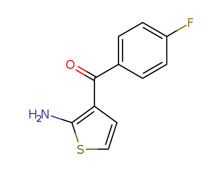Molecular Structure of 168542-30-1 ((2-aminothiophen-3-yl)(4-fluorophenyl)methanone)