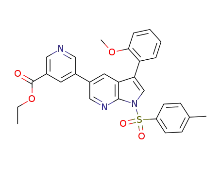 5-[3-(2-Methoxy-phenyl)-1-(toluene-4-sulfonyl)-1H-pyrrolo[2,3-b]pyridin-5-yl]-nicotinic acid ethyl ester