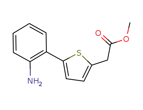 Molecular Structure of 928846-98-4 ([5-(2-AMINO-PHENYL)-THIOPHEN-2-YL]-ACETIC ACID METHYL ESTER)