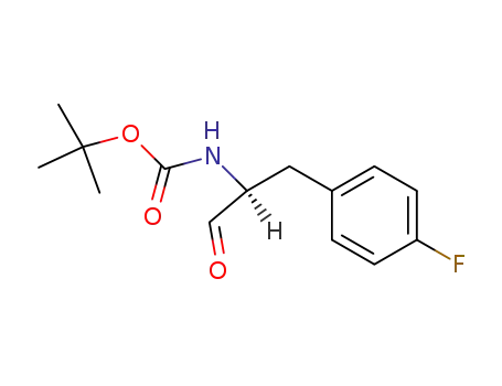 Molecular Structure of 135544-90-0 (Carbamic acid, [(1S)-2-(4-fluorophenyl)-1-formylethyl]-,
1,1-dimethylethyl ester)