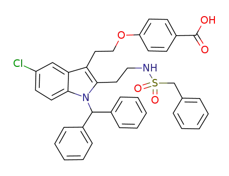 Benzoic acid,
4-[2-[5-chloro-1-(diphenylmethyl)-2-[2-[[(phenylmethyl)sulfonyl]amino]eth
yl]-1H-indol-3-yl]ethoxy]-