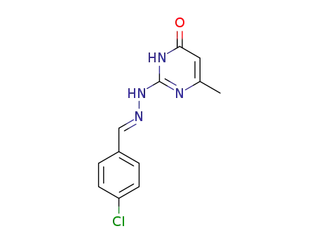 Molecular Structure of 65894-19-1 (2-[(2E)-2-(4-chlorobenzylidene)hydrazinyl]-6-methylpyrimidin-4(1H)-one)