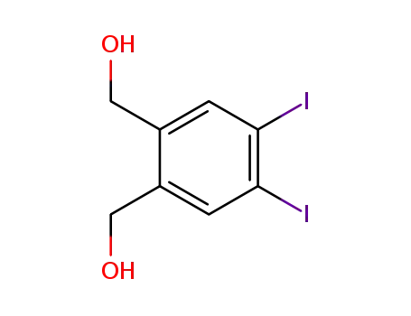Molecular Structure of 53279-73-5 ((2-HYDROXYMETHYL-4,5-DIIODO-PHENYL)-METHANOL)