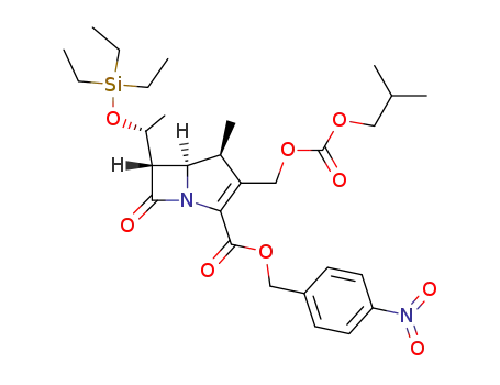Molecular Structure of 246848-23-7 ([4S-[4α,5β,6β(S*)]]-4-methyl-3-[[[(2-methylpropoxy)carbonyl]oxy]methyl]-7-oxo-6-[1-[(triethylsilyl)oxy]ethyl]-1-azabicyclo[3.2.0]hepten-2-ene-2-carboxylic acid (4-nitrophenyl)methyl ester)