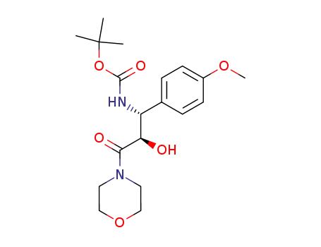Molecular Structure of 848477-96-3 (Carbamic acid,
[(1R,2R)-2-hydroxy-1-(4-methoxyphenyl)-3-(4-morpholinyl)-3-oxopropyl]
-, 1,1-dimethylethyl ester)