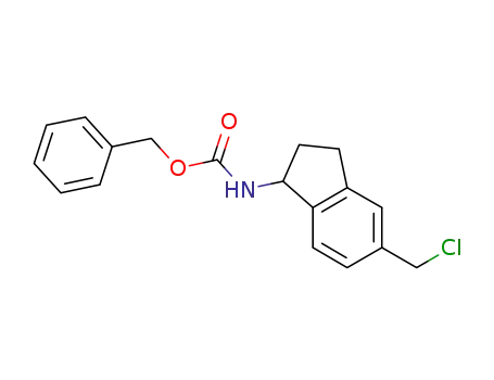 Molecular Structure of 1251457-86-9 (benzyl 5-(chloromethyl)-2,3-dihydro-1H-inden-1-ylcarbamate)