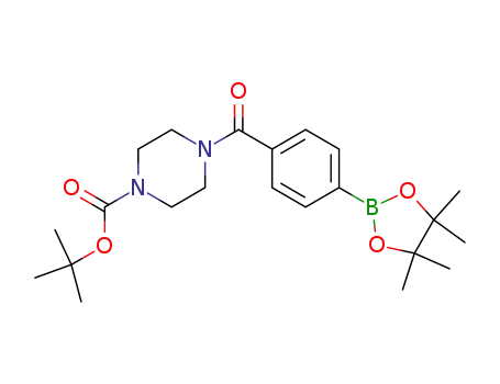 Molecular Structure of 864754-13-2 (1-BOC-4-[4-(4,4,5,5-TETRAMETHYL-[1,3,2]DIOXABOROLAN-2-YL)-BENZOYL]-PIPERAZINE)