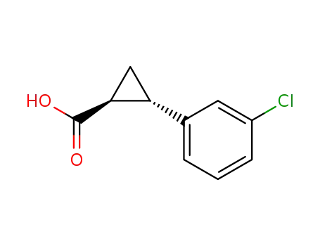 Molecular Structure of 91552-11-3 (2-(3-chlorophenyl)cyclopropanecarboxylic acid)