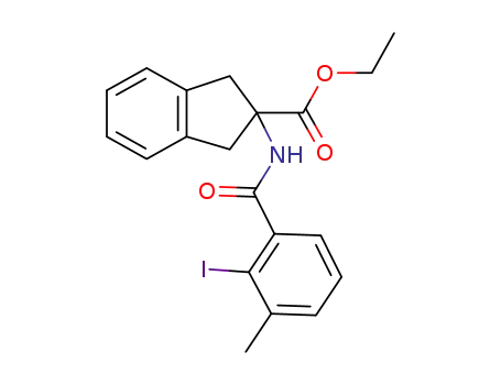 Molecular Structure of 1092447-82-9 (2-(2-iodo-3-methyl-benzoylamino)-indane-2-carboxylic acid ethyl ester)
