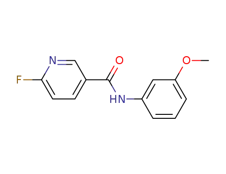 Molecular Structure of 945400-81-7 (6-fluoro-N-(3-methoxy-phenyl)-nicotinamide)