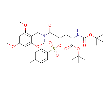 (2S)-tert-butyl-2-(tert-butoxycarbonylamino)-5-oxo-4-(tosyloxy)-5-(2,4,6-trimethoxybenzylamino)pentanoate